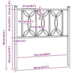 vidaXL Tête de lit de remplacement métal blanc 75 cm