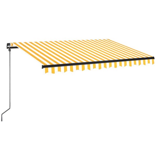 vidaXL Auvent manuel rétractable avec LED 350x250 cm Jaune et blanc