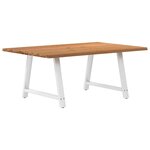 vidaXL Table à manger avec bord naturel 180x100x74cm bois massif chêne