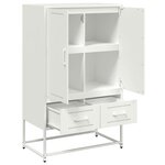 vidaXL Buffet haut blanc 68x39x111 5 cm acier