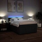 vidaXL Sommier à lattes de lit avec matelas Noir 140x190 cm Tissu