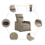 vidaXL Fauteuil de massage inclinable électrique cappuccino similicuir