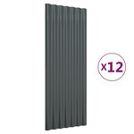 vidaXL Panneaux de toiture 12 Pièces Acier Anthracite 100x36 cm