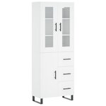 vidaXL Buffet haut Blanc 69 5x34x180 cm Bois d'ingénierie