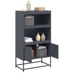 vidaXL Buffet haut anthracite 68 5x38 5x123 5 cm acier