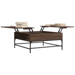 vidaXL Table basse chêne marron 95x95x45 cm bois d'ingénierie et métal
