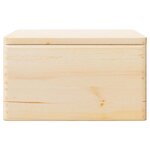 vidaXL Boîte en bois avec couvercle et poignées bois de pin massif