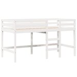 vidaXL Lit superposé et échelle et toit blanc 90x190cm bois pin massif