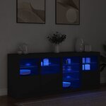 vidaXL Buffet avec lumières LED noir 164x37x67 cm