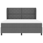 vidaXL Lit ressorts avec matelas gris foncé  180 x 200 cm en tissu