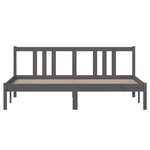 vidaXL Cadre de lit Gris Bois massif 160x200 cm