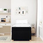 vidaXL Cadre de lit avec matelas Noir 90 x 190 cm tissu