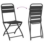 vidaXL Set Bistro Pliant 3 Pièces en Acier Anthracite