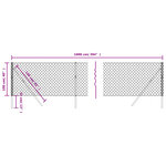 vidaXL Clôture à mailles losangées argenté 1x10 m