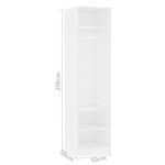vidaXL Garde-robe Blanc 50x50x200 cm Bois d'ingénierie