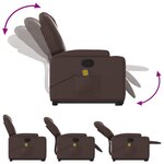 vidaXL Fauteuil inclinable de massage Marron Similicuir