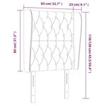 vidaXL Tête de lit avec oreilles Gris foncé 83x23x118/128 cm Velours