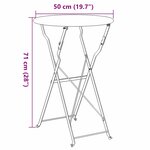 vidaXL Table Bistro Pliante Vert Foncé Ø50 x 71 cm  en Acier Revêtu de Poudre
