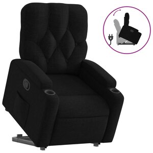 vidaXL Fauteuil inclinable noir tissu