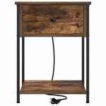 vidaXL Cabinet de chevet Chêne fumé 42 x 41 x 56 cm Bois d'ingénierie