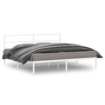 vidaXL Cadre de lit métal sans matelas et tête de lit blanc 200x200 cm