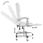 Fauteuil de massage inclinable de bureau informatique étude similicuir blanc 02_0025396