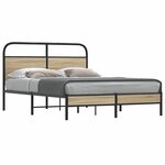 vidaXL Cadre de lit sans matelas 120x200 cm chêne fumé bois ingénierie