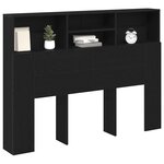 vidaXL Cabinet de Tête de Lit Chêne noir 140 x 19 x 103 5 cm