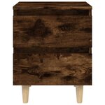 vidaXL Table de chevet avec pieds en bois Chêne fumé 40x35x50 cm