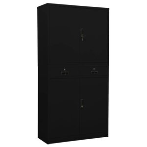vidaXL Armoire de bureau Noir 90x40x180 cm Acier