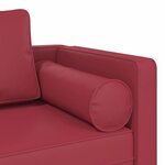 vidaXL Chaise longue avec coussins rouge bordeaux similicuir