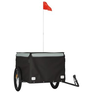 vidaXL Remorque de vélo noir et gris 45 kg fer
