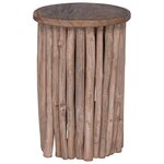 vidaXL Tabouret Naturel 30 x 30 x 45 cm Bois de teck massif