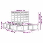 vidaXL Cadre de lit Marron cire 210 x 178 x 30 cm Pin massif