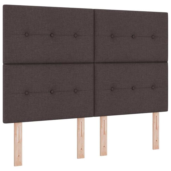 vidaXL Lit à ressorts avec matelas Marron foncé 160 x 200 cm tissu