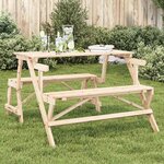 vidaXL Table de pique-nique avec bancs sapin massif 2 en 1 convertible