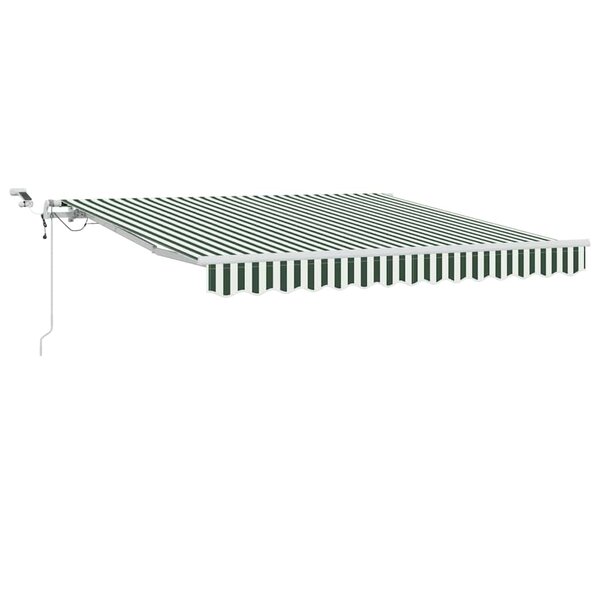 vidaXL Auvent Rétractable Vert et blanc 350 x 250 cm