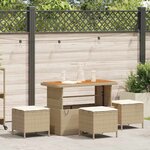 vidaXL Ensemble de salle à manger pour jardin 4 Pièces Beige Poly rotin