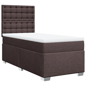 vidaXL Sommier à lattes de lit avec matelas Marron foncé 90x190 cm