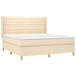 vidaXL Sommier à lattes de lit avec matelas Crème 160x200 cm Tissu