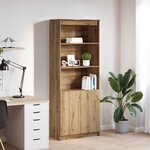 vidaXL Buffet haut chêne artisanal 70x35x180 cm bois d'ingénierie