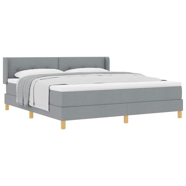 vidaXL Lit à ressorts avec tête de lit Gris clair 200 x 180 cm tissu