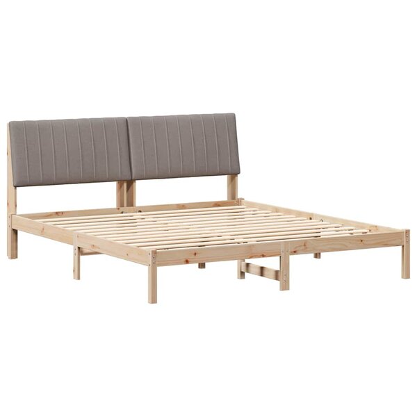 vidaXL Cadre de lit avec tête de lit Marron 180 x 200 cm Pin massif