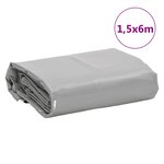vidaXL Bâche gris 1 5x6 m 650 g/m²