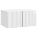 vidaXL Meuble TV mural 59 5 x 41 x 30 cm Blanc brillant