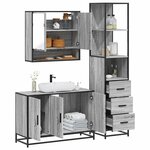 vidaXL Ensemble de meubles de salle de bain 3 Pièces Sonoma gris