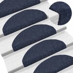 vidaXL Tapis d'escalier autocollants 20 pièces 65 x 21 x 4 cm Bleu Demi-rond Grand