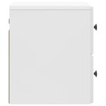vidaXL Cabinet de chevet mural 2 Pièces Blanc brillant 34 5 x 33 x 40 cm