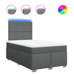 vidaXL Sommier à lattes de lit avec matelas Gris foncé 120x200cm Tissu