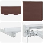 vidaXL Cadre de store manuel avec LEDs Marron et blanc 3 5 x 2 5 m